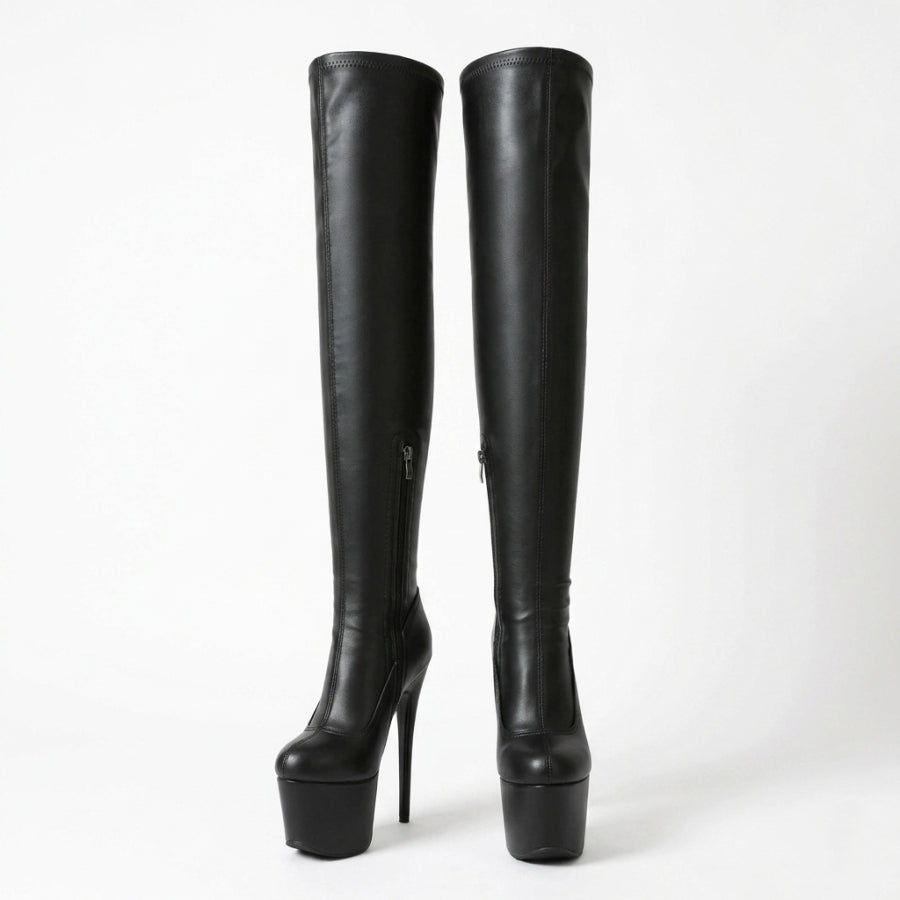 Gothic Over Knee High E-girl Boots | Alt fashion Cyberpunk Alt Fashion Platform Long Boots