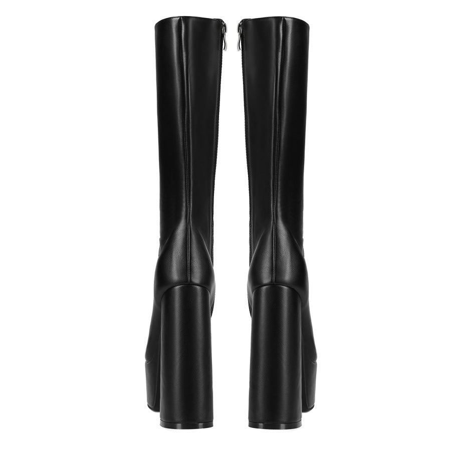 Minimalist Goth Boots Dark Style | Chunky Platform Alt fashion E-girl Ankle Boots