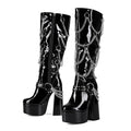 Alt Women's Gothic Chunky Emo Heel Boots | Scene Alternative High Heel Studded & Buckled Shoes