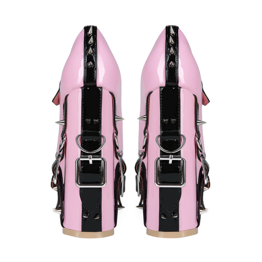 Women's Block Heel Chunky Heel Ankle Punk High Heel | Dark Style Goth Shoe