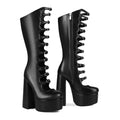 Minimalist Goth Boots Dark Style | Chunky Platform Alt fashion E-girl Ankle Boots