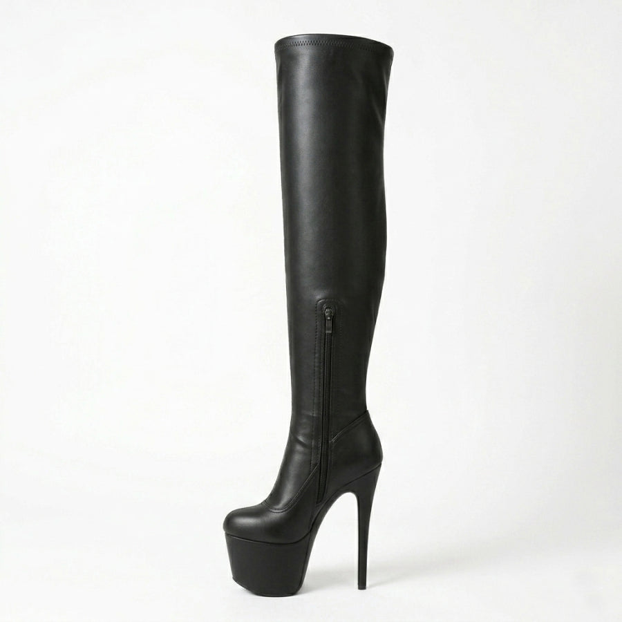 Gothic Over Knee High E-girl Boots | Alt fashion Cyberpunk Alt Fashion Platform Long Boots