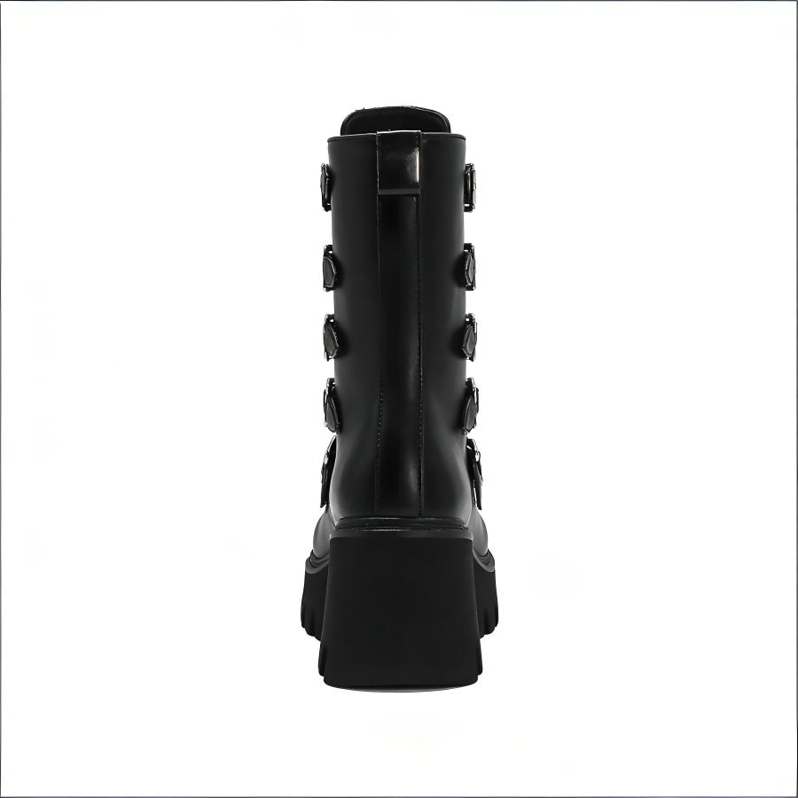 Emo Boots Punk Combat Chunky Platform | Womens Punk Rock Footwear Alternative Goth Shoe